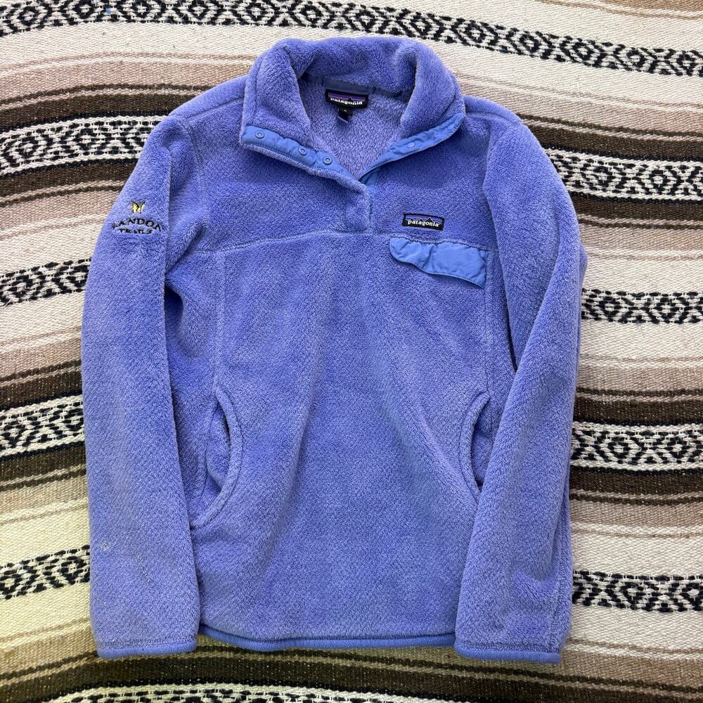 Women's Patagonia Re-Tool Lilac Purple Snap-T Pullover Fleece Jacket Sz Medium